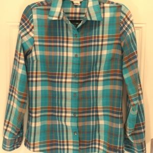 Marmot Flannel Button-up Shirt, Teal, Small, Women